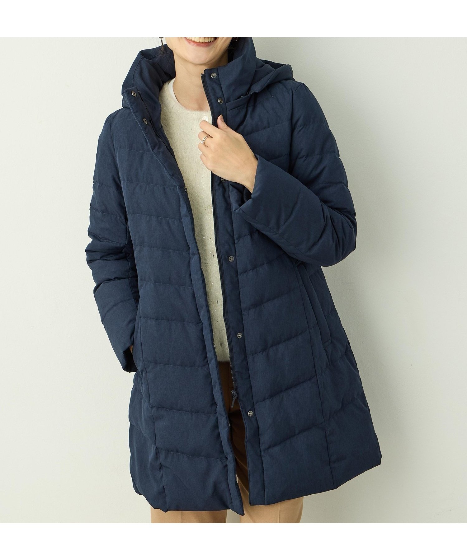 【エーシーデザインバイアルファキュービック/A/C DESIGN BY ALPHACUBIC】のロングダウンコート【はっ水・フード取り外し可】 インテリア・キッズ・メンズ・レディースファッション・服の通販 founy(ファニー) 　ファッション　Fashion　レディースファッション　Fashion for Women　アウター　Coat / Outerwear Collection　コート・ロングコート・ピーコート　Long Coats, Peacoats & More　ダウンジャケット・軽量ダウン　Warm & Lightweight Down Jackets　エレガント 上品　Elegant　冬　Winter / This Winter　ビジネス 仕事 通勤　Business / Work / Commuting　防寒　Cold Protection, Winter-Ready　ネイビー|ID: prp329100004795138 ipo3291000000034791238