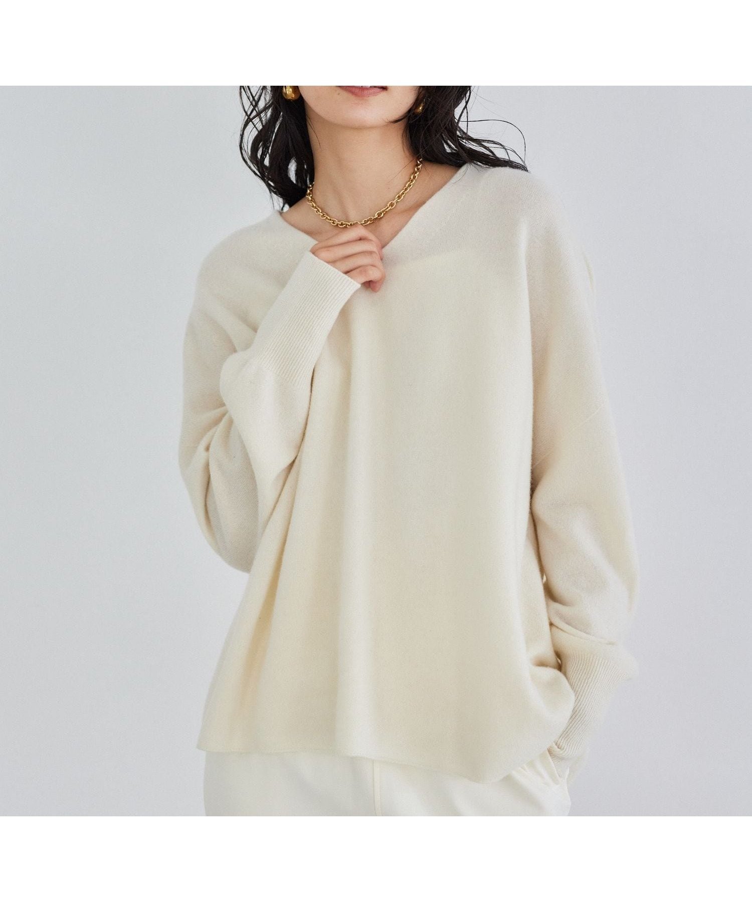 【バンヤードストーム/BARNYARDSTORM】のVネックホールガーメントニット【MADE IN JAPAN】 インテリア・キッズ・メンズ・レディースファッション・服の通販 founy(ファニー) 　ファッション　Fashion　レディースファッション　Fashion for Women　トップス・カットソー　Cut & Sew Tops　ニット　Knit Tops & Sweaters　Vネックトップス　V-Neck Tops / V-Cut Neckline Shirts　ストール　Stole, Wrap　スマート　Smart, Elegant　チェック　Check, Plaid, Tartan　ホールガーメント　WholeGarment, Seamless Knit　エレガント 上品　Elegant　冬　Winter / This Winter　日本製　Made In Japan　オフホワイト11|ID: prp329100004795151 ipo3291000000034791304