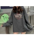 【ミニミニストア/miniministore】のロゴTシャツ レディース 長袖 韓国 ダークグレー|ID: prp329100004795167 ipo3291000000034791391