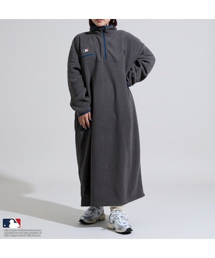 【フリークスストア/FREAK'S STORE】のMLB 配色 フリースワンピース 限定展開 25AW インテリア・キッズ・メンズ・レディースファッション・服の通販 founy(ファニー) 　ファッション　Fashion　レディースファッション　Fashion for Women　ワンピース　Dresses　2025年　2025　2025-2026秋冬・A/W　Autumn/Winter 2025–26 AW25–26　冬　Winter / This Winter　カットソー　Cut and Sewn Top　ジップ　Zip, Zipper　スペシャル　Special, Limited Edition　スポーツ　Sports, Activewear　ニューヨーク　New York, NYC Style　パイピング　Piping, Trim Design　人気　Popular, Best Seller　A/W・秋冬　Autumn/Winter　軽量　Lightweight, Ultra Light　チャコールグレー|ID: prp329100004795175 ipo3291000000034872205