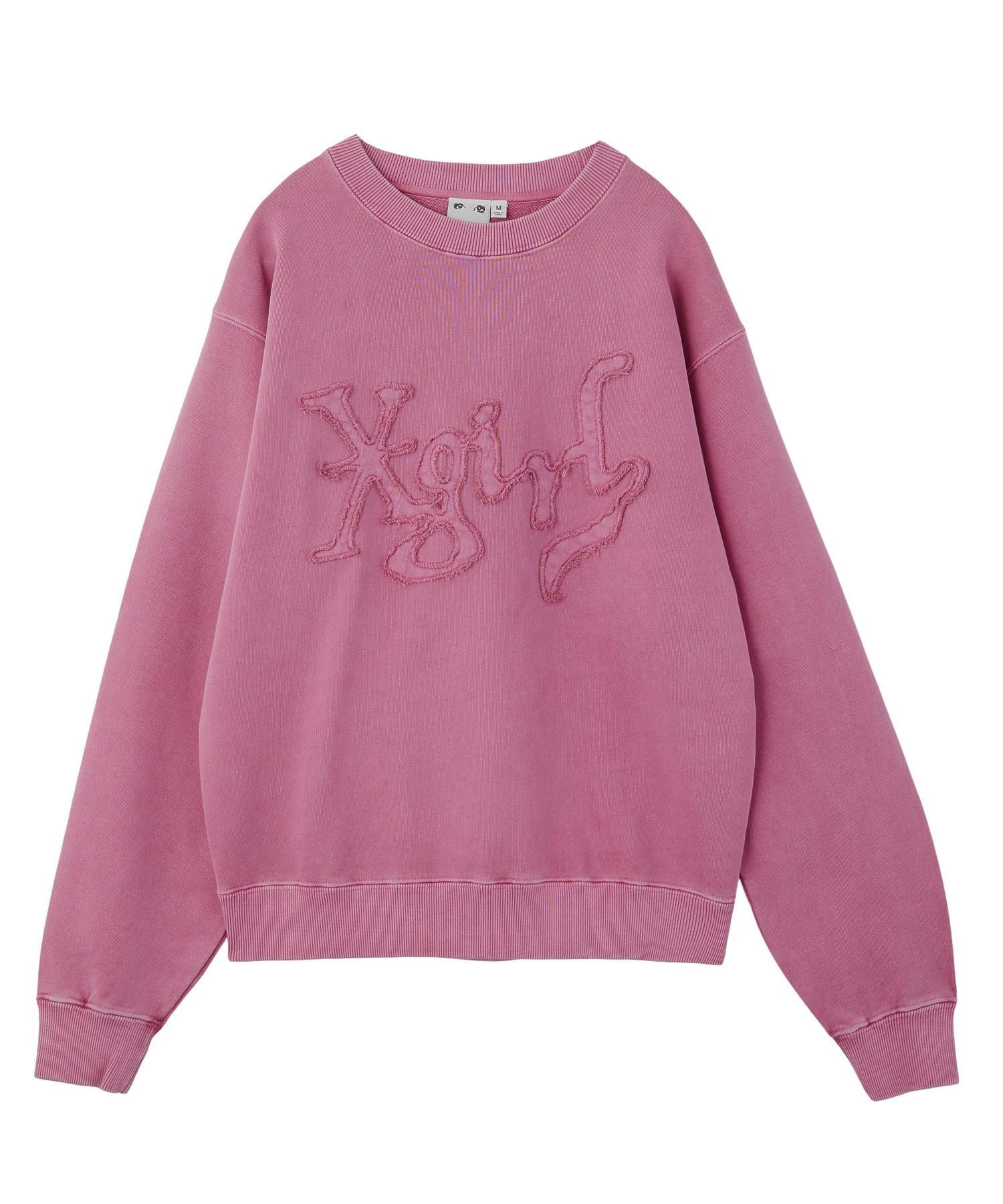【エックスガール/X-girl】のX-girl/DISTORTED LOGO PATCH FADED SWEAT TOP インテリア・キッズ・メンズ・レディースファッション・服の通販 founy(ファニー) 　ファッション　Fashion　レディースファッション　Fashion for Women　トップス・カットソー　Cut & Sew Tops　レディースパーカー・カジュアルフーディー　Casual Hoodies & Sweatshirts　スウェット・クルーネックトップス　Sweatshirts & Crewnecks / Relaxed Fit Sweat Tops　シンプル　Simple, Minimal　スウェット / スエット　Sweatshirt, Sweatwear　デニム　Denim, Jeans Material　長袖　Long Sleeve, Full Sleeve　パッチ　Patch, Appliqué　ベーシック　Basic, Essential　ロング　Long, Long-Length　A/W・秋冬　Autumn/Winter　おすすめ　Recommended / Our Picks　PINK|ID: prp329100004795224 ipo3291000000034791752