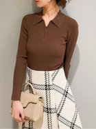 【スナイデル/SNIDEL】のハーフジップポロニットプルオーバー BRW[058]|ID:prp329100004795232