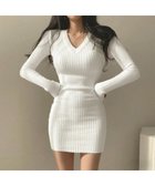 【ミニミニストア/miniministore】のミニニットワンピース スリムフィット韓国 ホワイト|ID: prp329100004795234 ipo3291000000034948468