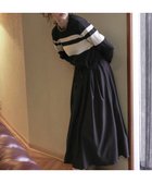 【バブ ブージュルード/Bab Bou Jeloud】のマルチボーダーワンピース 人気、トレンドファッション・服の通販 founy(ファニー) ファッション Fashion レディースファッション Fashion for Women ワンピース Dresses ドッキング Docking, Mixed Material フレア Flare, Flared ペチコート Petticoat, Underskirt ラウンド Round, Round Neck リボン Ribbon, Bow エレガント 上品 Elegant 再入荷 Restock / Back in Stock thumbnail BLACK|ID: prp329100004795235 ipo3291000000034791827