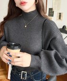 【モーメントプラス/moment+ / MEN】の7G ボトルネックボリュームスリーブリブニットプルオーバー チャコールグレー|ID: prp329100004795236 ipo3291000000034791832