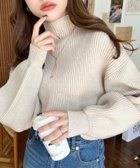 【モーメントプラス/moment+ / MEN】の7G ボトルネックボリュームスリーブリブニットプルオーバー ナチュラル|ID: prp329100004795236 ipo3291000000034791835