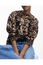 【デシグアル/Desigual】のミニーマウス刺繍 アニマルプリント クルーネックセーター ニット ブラウン/6001|ID: prp329100004795239 ipo3291000000034791860