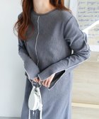 【アンドミー/andme】の楊柳 配色 メロー 長袖 ワンピース ブルー|ID: prp329100004795244 ipo3291000000034791901