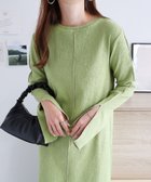 【アンドミー/andme】の楊柳 配色 メロー 長袖 ワンピース ライムグリーン|ID: prp329100004795244 ipo3291000000034791904