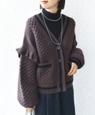 【シップス フォー ウィメン/SHIPS】の【WEB限定】袖 フリル チルデン ケーブル ライン カーディガン ブラウン|ID: prp329100004795249 ipo3291000000034791933