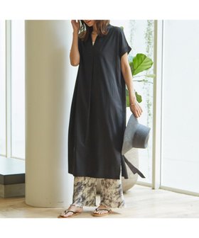 【アバハウスマヴィ/abahouse mavie】の【大人のいちまんワンピ】シルケット天竺スキッパーワンピース 人気、トレンドファッション・服の通販 founy(ファニー) ファッション Fashion レディースファッション Fashion for Women ワンピース Dresses おすすめ Recommended / Our Picks カットソー Cut and Sewn Top シルケット Silket, Silky Cotton スキッパー Skipper, Open Collar スリット Slit, Slit Detail プリーツ Pleats, Pleated ポケット Pocket, Pocket Detail 人気 Popular, Best Seller |ID:prp329100004795253