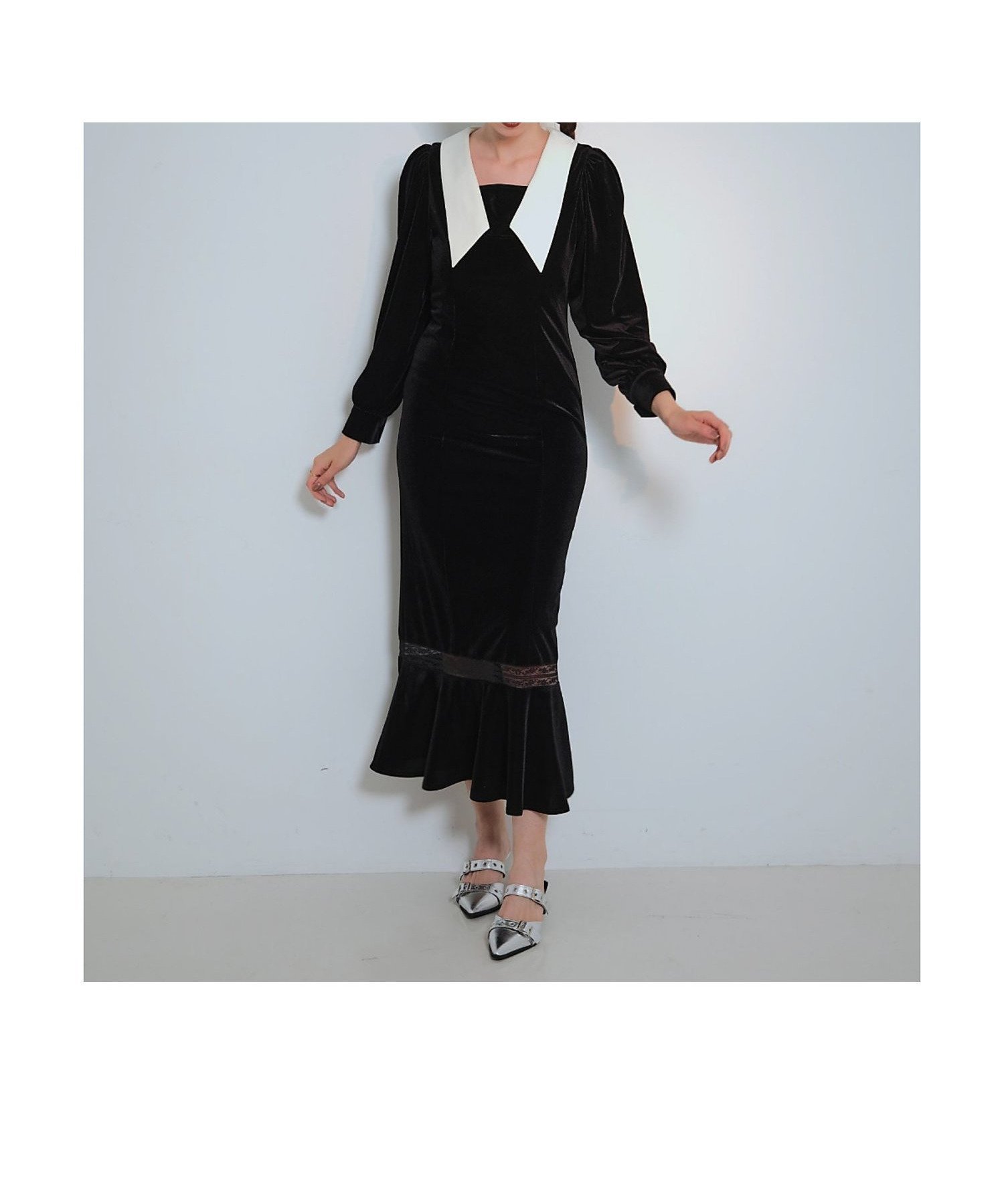 【セルフィスト/SELFIST】の2wayベロアマーメイドワンピース インテリア・キッズ・メンズ・レディースファッション・服の通販 founy(ファニー) ファッション Fashion レディースファッション Fashion for Women ワンピース Dresses おすすめ Recommended / Our Picks ガーリー Girly, Feminine Style クラシカル Classical, Vintage-Inspired ショート Short, Short Length シンプル Simple, Minimal ヘアアクセ Hair Accessory, Hair Clip レース Lace, Lace Fabric エレガント 上品 Elegant A/W・秋冬 Autumn/Winter ブラック|ID: prp329100004795274 ipo3291000000034843668