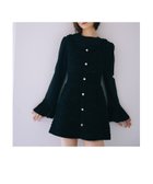 【セルフィスト/SELFIST】のラメフリンジミニワンピース 人気、トレンドファッション・服の通販 founy(ファニー) ファッション Fashion レディースファッション Fashion for Women ワンピース Dresses インナー Innerwear エレガント 上品 Elegant カーディガン Cardigan, Knitwear クラシカル Classical, Vintage-Inspired フレア Flare, Flared リブニット Rib Knit, Ribbed Knit thumbnail ブラック|ID: prp329100004795278 ipo3291000000034843676