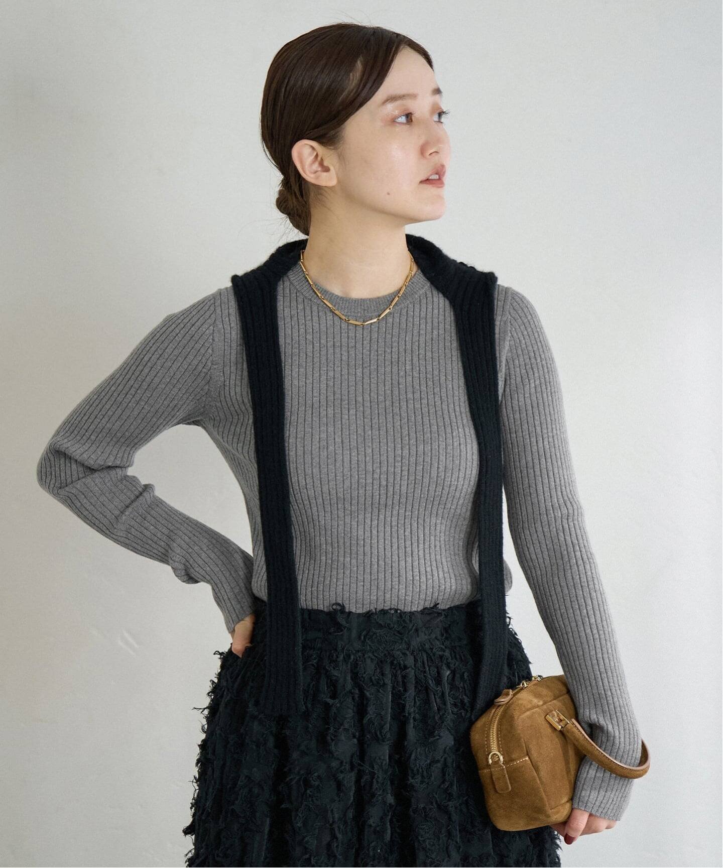 【イエナ/IENA】のEXメリノリブ クルーネックプルオーバー インテリア・キッズ・メンズ・レディースファッション・服の通販 founy(ファニー) 　ファッション　Fashion　レディースファッション　Fashion for Women　トップス・カットソー　Cut & Sew Tops　カジュアルプルオーバー・ニットトップス　Pullovers & Knit Tops / Casual Pullovers　イタリア　Italy　インナー　Innerwear　カーディガン　Cardigan, Knitwear　シルク　Silk, 100% Silk　シンプル　Simple, Minimal　ジャケット　Jacket, Outerwear　スマート　Smart, Elegant　バランス　Balance, Style Balance　ベーシック　Basic, Essential　エレガント 上品　Elegant　2025年　2025　2025-2026秋冬・A/W　Autumn/Winter 2025–26 AW25–26　グレーA|ID: prp329100004795295 ipo3291000000034792176