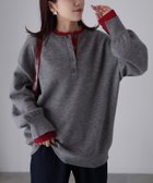 【リベリー/Riberry】の前後2WAY配色レイヤードニット 杢グレー|ID: prp329100004795316 ipo3291000000034792298