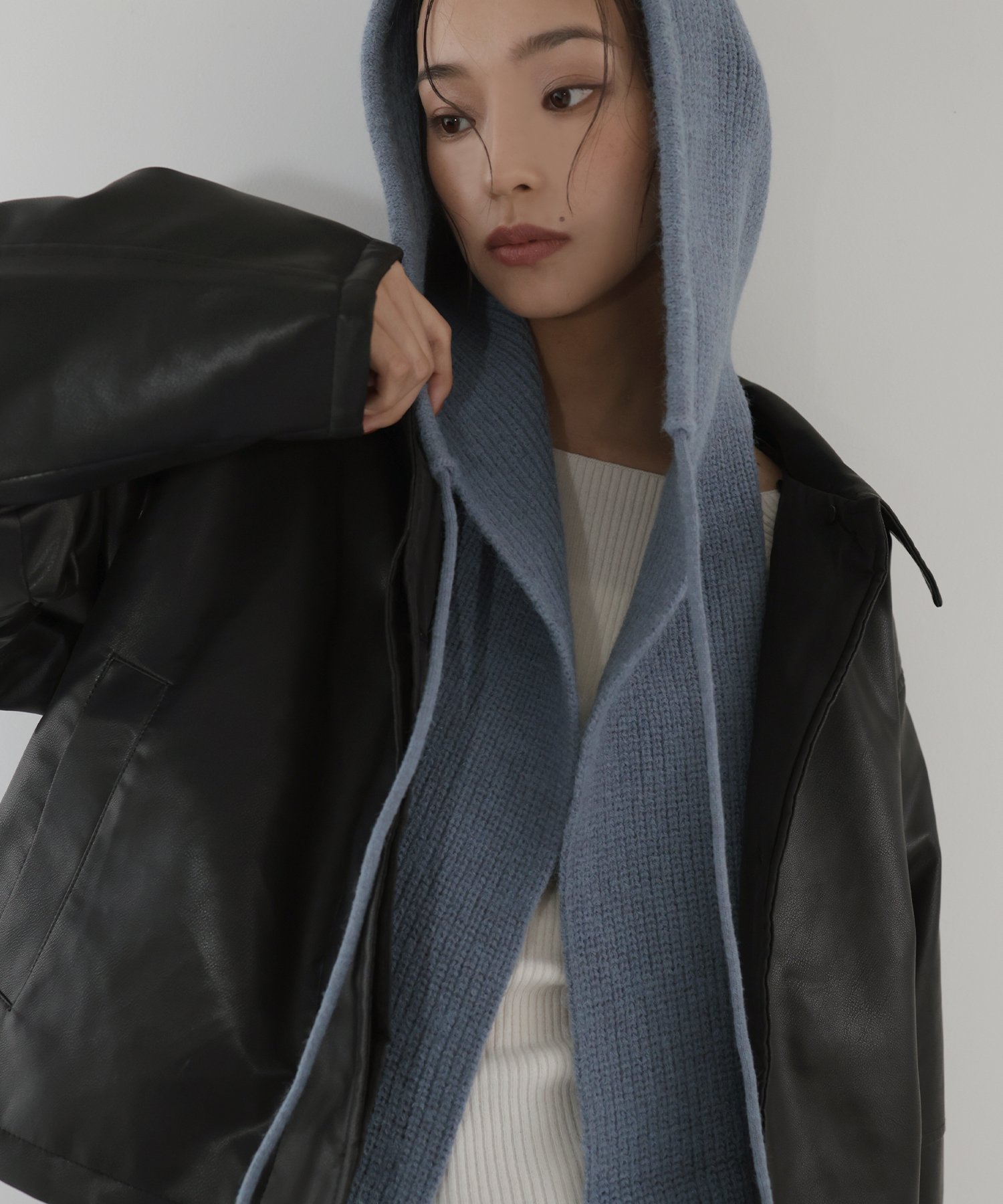 【ヘラム/hellam】のバラクラバ風フードニットマフラー インテリア・キッズ・メンズ・レディースファッション・服の通販 founy(ファニー) 　ファッション　Fashion　レディースファッション　Fashion for Women　トップス・カットソー　Cut & Sew Tops　ニット　Knit Tops & Sweaters　マフラー・スヌード / 冬小物の定番　Scarves & Mufflers　バラクラバ　Balaclava　マフラー　Scarf, Muffler　ブルー|ID: prp329100004795330 ipo3291000000034792364