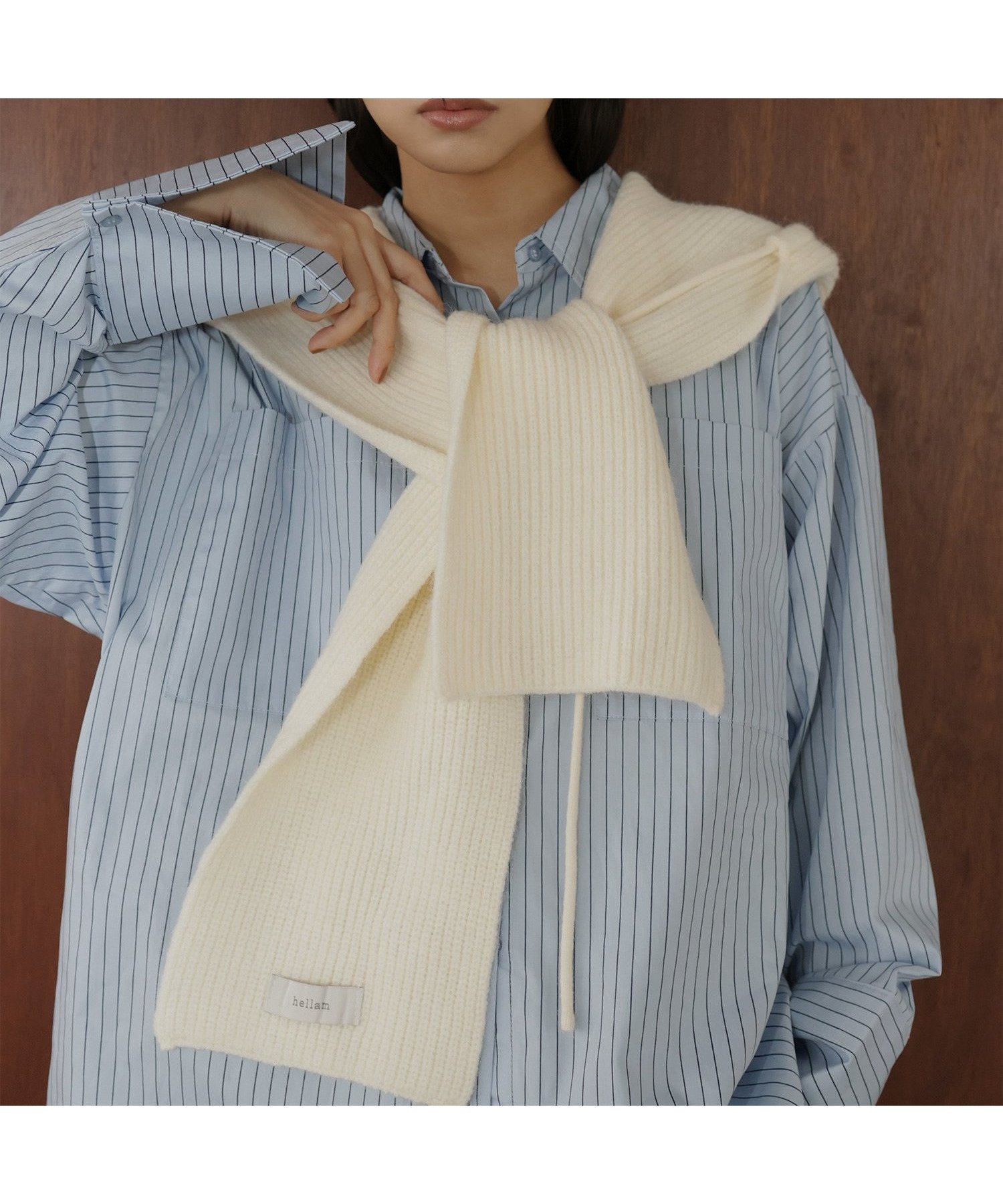 【ヘラム/hellam】のバラクラバ風フードニットマフラー インテリア・キッズ・メンズ・レディースファッション・服の通販 founy(ファニー) 　ファッション　Fashion　レディースファッション　Fashion for Women　トップス・カットソー　Cut & Sew Tops　ニット　Knit Tops & Sweaters　マフラー・スヌード / 冬小物の定番　Scarves & Mufflers　バラクラバ　Balaclava　マフラー　Scarf, Muffler　アイボリー|ID: prp329100004795330 ipo3291000000034792370