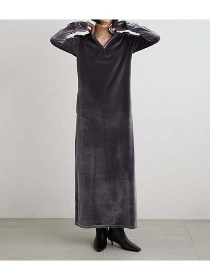 【ミースロエ/MIESROHE】のベロアリラクシングフーディワンピース 人気、トレンドファッション・服の通販 founy(ファニー) ファッション Fashion レディースファッション Fashion for Women ワンピース Dresses スマート Smart, Elegant デコルテ Décolleté, Neckline ベロア Velour, Soft Velvet マキシ Maxi, Full Length リラックス Relax, Relaxed Fit other-1|ID: prp329100004795345 ipo3291000000034792420