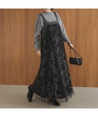 【バブ ブージュルード/Bab Bou Jeloud】のフロッキー花柄ジャンパースカート 人気、トレンドファッション・服の通販 founy(ファニー) ファッション Fashion レディースファッション Fashion for Women スカート Skirts チュール Tulip, Tulip Motif プリーツ Pleats, Pleated エレガント 上品 Elegant 再入荷 Restock / Back in Stock thumbnail GRAY|ID: prp329100004795349 ipo3291000000034950149