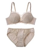 【ピーチジョン/PEACH JOHN】の【ノンワイヤー/選べるデザイン】丸胸メイクフラワーレースノンワイヤーブラセット ベージュ|ID: prp329100004795369 ipo3291000000034899845