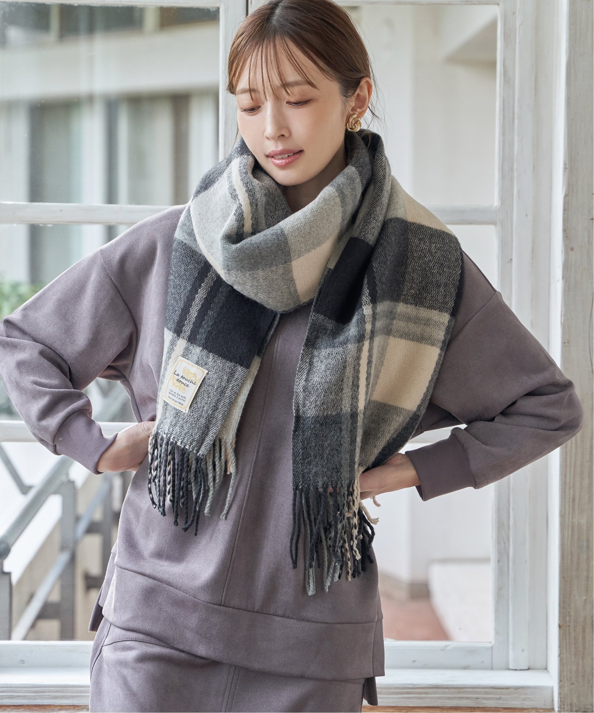 【イッカ/ikka】のウォッシャブルマルチチェックマフラー インテリア・キッズ・メンズ・レディースファッション・服の通販 founy(ファニー) 　ファッション　Fashion　レディースファッション　Fashion for Women　マフラー・スヌード / 冬小物の定番　Scarves & Mufflers　アクリル　Acrylic Material　チェック　Check, Plaid, Tartan　トレンド　Trend, Trending Now　マフラー　Scarf, Muffler　定番　Standard, Basic Item　ブラック|ID: prp329100004795375 ipo3291000000034792575