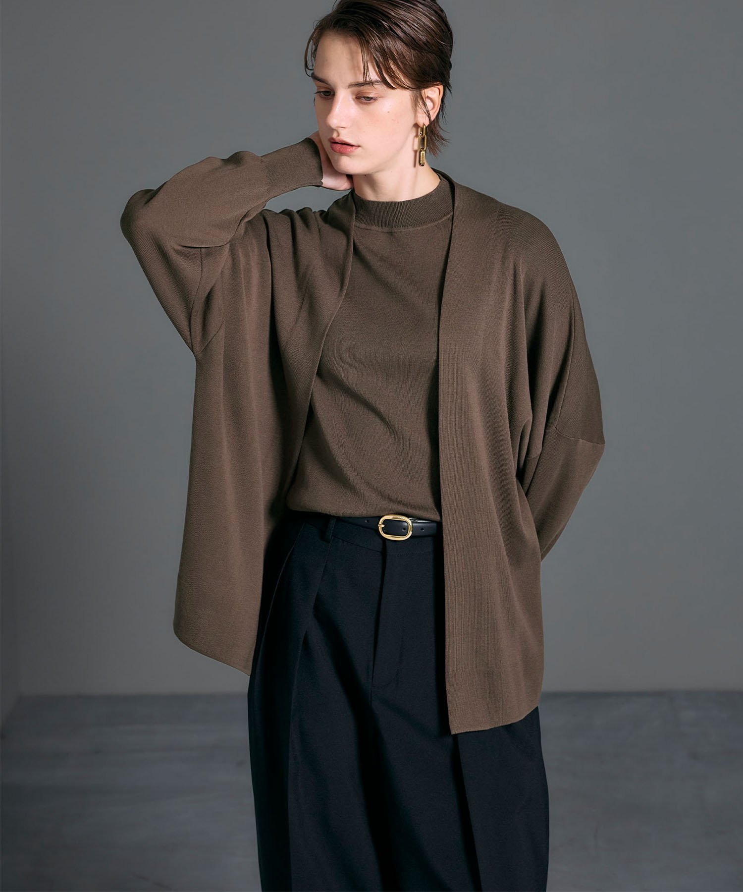 【ノーク/N.O.R.C】のシルクコットンニットカーディガン インテリア・キッズ・メンズ・レディースファッション・服の通販 founy(ファニー) 　ファッション　Fashion　レディースファッション　Fashion for Women　トップス・カットソー　Cut & Sew Tops　ニット　Knit Tops & Sweaters　カーディガン・羽織り　Layered Style Cardigans　カーディガン　Cardigan, Knitwear　シルク　Silk, 100% Silk　シンプル　Simple, Minimal　リラックス　Relax, Relaxed Fit　エレガント 上品　Elegant　ブラウン|ID: prp329100004795394 ipo3291000000034792658