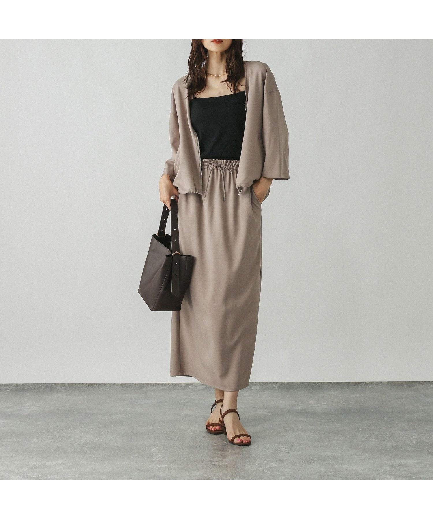 【グローバルワーク/GLOBAL WORK】のシャツブルゾン*スカートセット/583901 インテリア・キッズ・メンズ・レディースファッション・服の通販 founy(ファニー) 　ファッション　Fashion　レディースファッション　Fashion for Women　アウター　Coat / Outerwear Collection　ブルゾンジャケット・スポーティアウター　Blouson Jackets　インナー　Innerwear　ブルゾン　Blouson, Bomber Jacket　ロング　Long, Long-Length　春　Spring　楽ちん　Easy Fit, Comfortable　ベージュ52|ID: prp329100004795417 ipo3291000000034830337