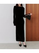 【スナイデル/SNIDEL】のフロッキーベロアドレープドレス BLK[009]|ID:prp329100004795421