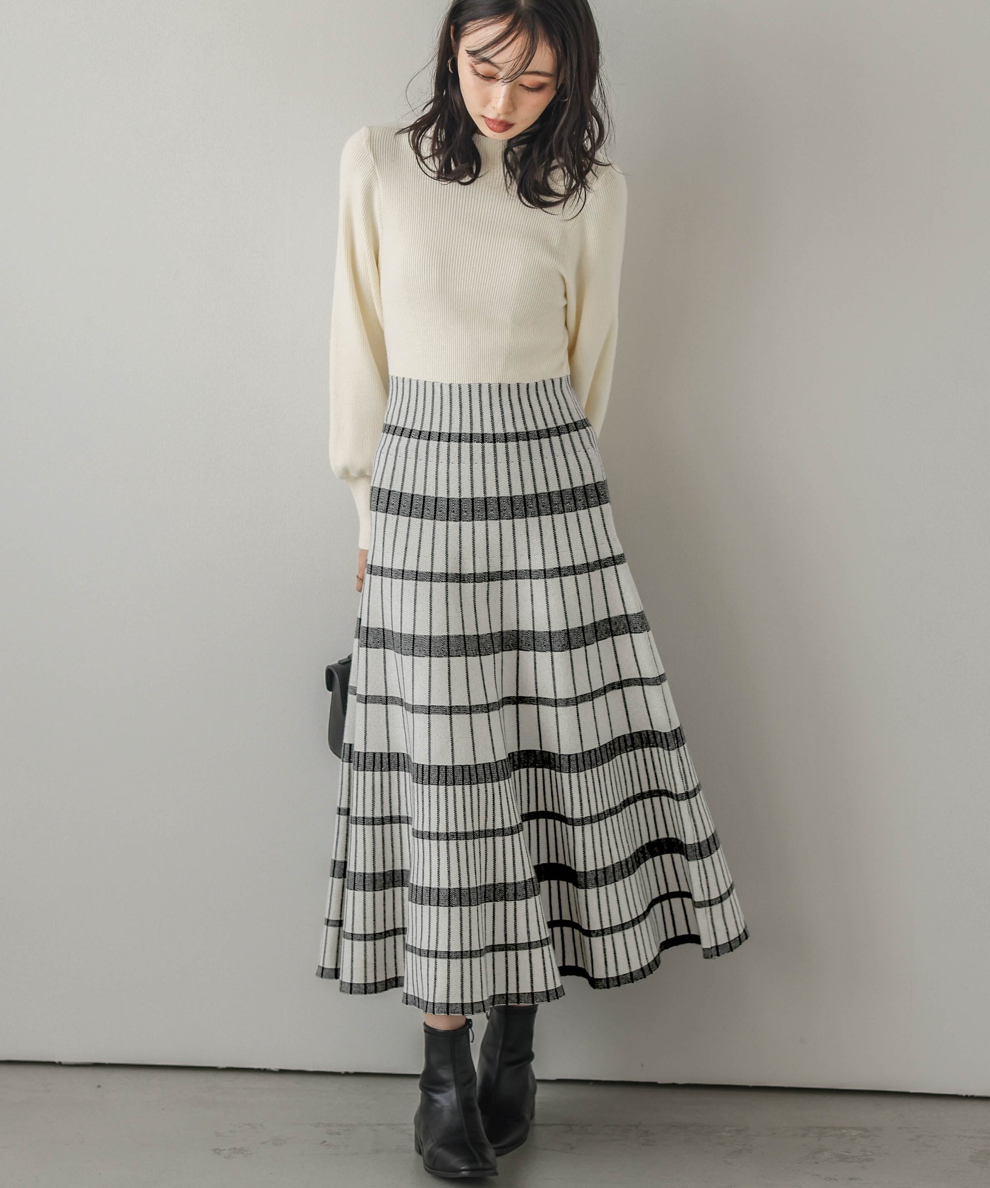【ラジュール/Lajour】の日本製 ニットワンピース 人気、トレンドファッション・服の通販 founy(ファニー) 　ファッション　Fashion　レディースファッション　Fashion for Women　ワンピース　Dresses　ニットワンピース　Knit Dresses　チェック　Check, Plaid, Tartan　ドッキング　Docking, Mixed Material　リブニット　Rib Knit, Ribbed Knit　日本製　Made In Japan　 other-1|ID: prp329100004795435 ipo3291000000034905767