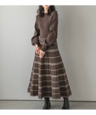 【ラジュール/Lajour】の日本製 ニットワンピース 人気、トレンドファッション・服の通販 founy(ファニー) ファッション Fashion レディースファッション Fashion for Women ワンピース Dresses ニットワンピース Knit Dresses チェック Check, Plaid, Tartan ドッキング Docking, Mixed Material リブニット Rib Knit, Ribbed Knit 日本製 Made In Japan thumbnail ブラウン|ID: prp329100004795435 ipo3291000000034905769