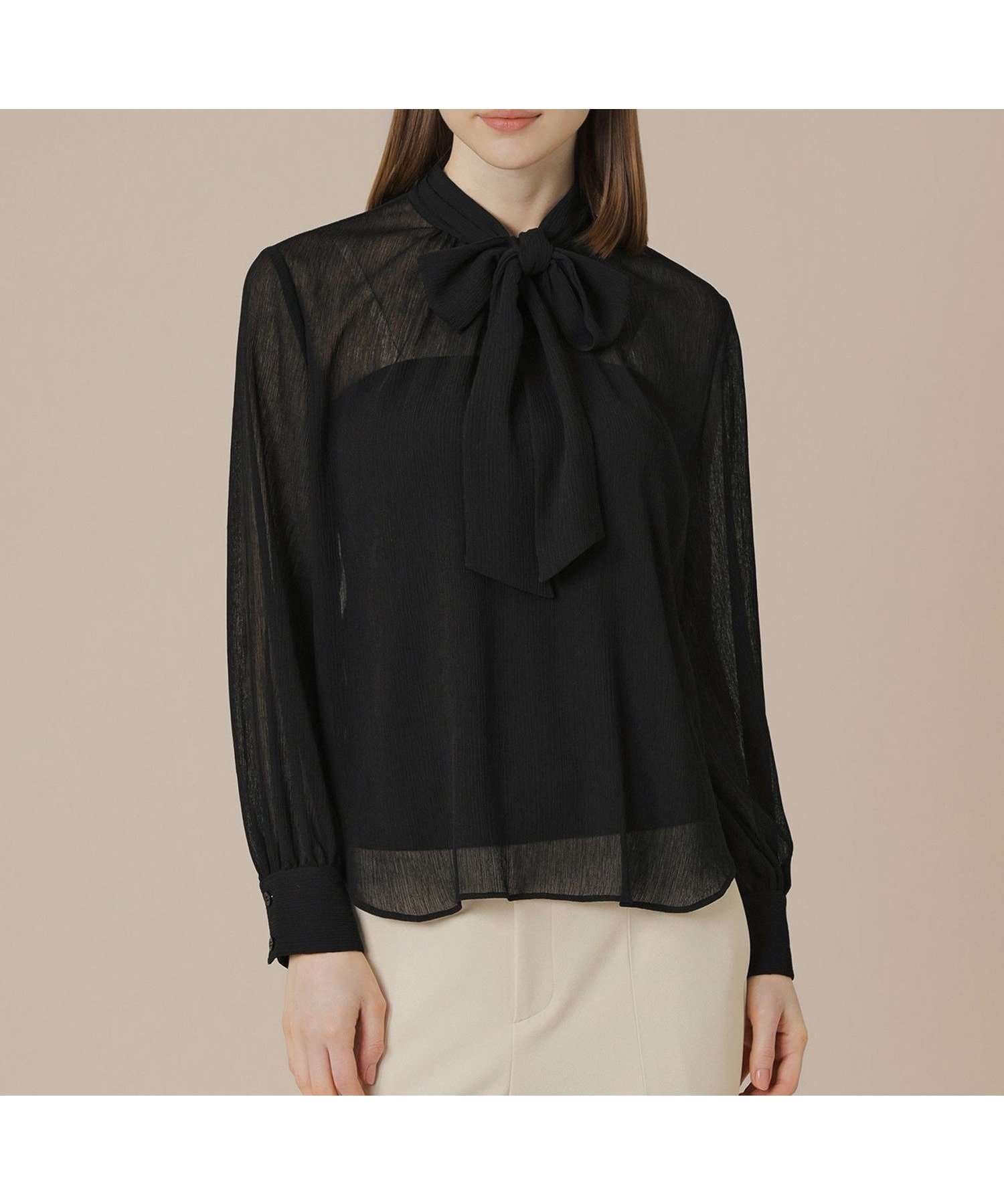 【マッキントッシュ ロンドン/MACKINTOSH LONDON】のポリエステルクレープブラウス インテリア・キッズ・メンズ・レディースファッション・服の通販 founy(ファニー) ファッション Fashion レディースファッション Fashion for Women トップス・カットソー Cut & Sew Tops シャツ・ブラウス・オフィスカジュアル Elegant Blouses & Button-Ups インナー Innerwear ウォッシャブル Machine Washable エアリー Airy Texture ギャザー Gathered, Ruffled シアー Sheer, See-Through シルク Silk, 100% Silk ジャケット Jacket, Outerwear 冬 Winter / This Winter 春 Spring 秋 Autumn ブラック|ID: prp329100004795438 ipo3291000000034792935