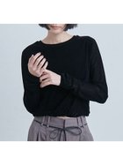 【ミースロエ/MIESROHE】のフロッキーチュールねじりTシャツ 人気、トレンドファッション・服の通販 founy(ファニー) ファッション Fashion レディースファッション Fashion for Women トップス・カットソー Cut & Sew Tops シャツ・ブラウス・オフィスカジュアル Elegant Blouses & Button-Ups ロングTシャツ・Tシャツ Longline T-Shirts & Tees シンプル Simple, Minimal スマート Smart, Elegant バルーン Balloon, Balloon Silhouette 人気 Popular, Best Seller thumbnail BLK[009]|ID: prp329100004795439 ipo3291000000034792944