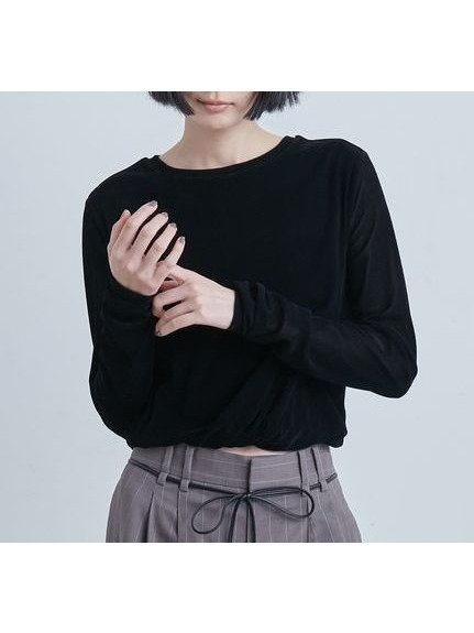 【ミースロエ/MIESROHE】のフロッキーチュールねじりTシャツ インテリア・キッズ・メンズ・レディースファッション・服の通販 founy(ファニー) 　ファッション　Fashion　レディースファッション　Fashion for Women　トップス・カットソー　Cut & Sew Tops　シャツ・ブラウス・オフィスカジュアル　Elegant Blouses & Button-Ups　ロングTシャツ・Tシャツ　Longline T-Shirts & Tees　シンプル　Simple, Minimal　スマート　Smart, Elegant　バルーン　Balloon, Balloon Silhouette　人気　Popular, Best Seller　BLK[009]|ID: prp329100004795439 ipo3291000000034792944