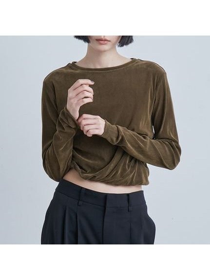 【ミースロエ/MIESROHE】のフロッキーチュールねじりTシャツ インテリア・キッズ・メンズ・レディースファッション・服の通販 founy(ファニー) 　ファッション　Fashion　レディースファッション　Fashion for Women　トップス・カットソー　Cut & Sew Tops　シャツ・ブラウス・オフィスカジュアル　Elegant Blouses & Button-Ups　ロングTシャツ・Tシャツ　Longline T-Shirts & Tees　シンプル　Simple, Minimal　スマート　Smart, Elegant　バルーン　Balloon, Balloon Silhouette　人気　Popular, Best Seller　KKI[026]|ID: prp329100004795439 ipo3291000000034792945