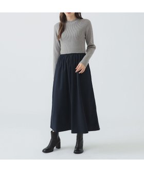 【ビーミングライフストアバイビームス/B:MING LIFE STORE by BEAMS】のドッキング ワンピース(S~M) 25AW きれいめ シンプル 人気、トレンドファッション・服の通販 founy(ファニー) ファッション Fashion レディースファッション Fashion for Women ワンピース Dresses 2025年 2025 2025-2026秋冬・A/W Autumn/Winter 2025–26 AW25–26 おすすめ Recommended / Our Picks シンプル Simple, Minimal ツイル Twist, Twisted Detail ドッキング Docking, Mixed Material リブニット Rib Knit, Ribbed Knit 再入荷 Restock / Back in Stock |ID:prp329100004795441