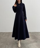 【ジュノア/JUNOAH】のCENEA シャギーカラーフレアニットワンピース ネイビー|ID: prp329100004795447 ipo3291000000035163583