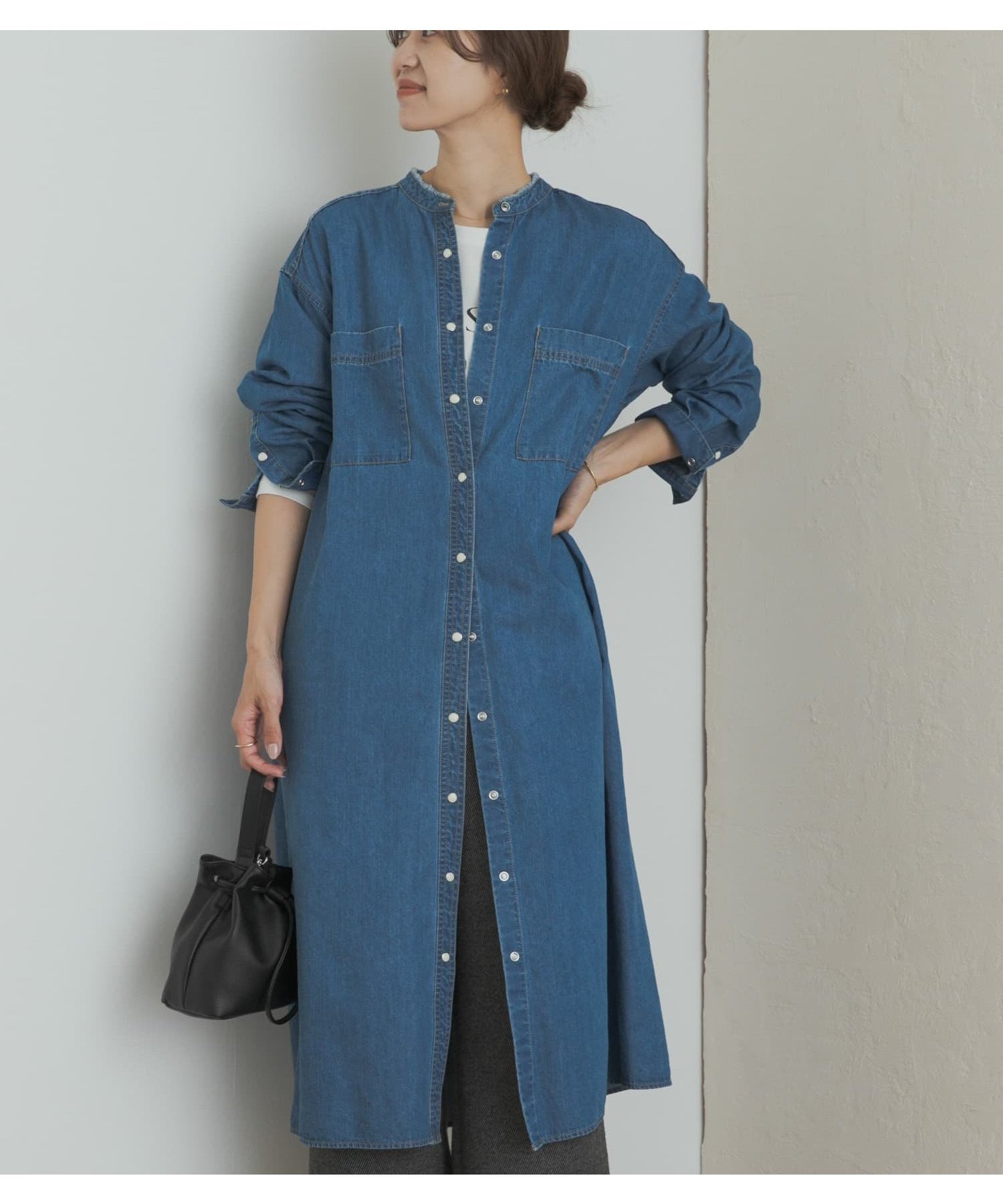 【アーバンリサーチ ドアーズ/URBAN RESEARCH DOORS】のデニムバンドカラーワンピース 人気、トレンドファッション・服の通販 founy(ファニー) 　ファッション　Fashion　レディースファッション　Fashion for Women　ワンピース　Dresses　2025年　2025　2025-2026秋冬・A/W　Autumn/Winter 2025–26 AW25–26　冬　Winter / This Winter　シンプル　Simple, Minimal　デニム　Denim, Jeans Material　フロント　Front, Front Design　人気　Popular, Best Seller　A/W・秋冬　Autumn/Winter　羽織　Haori, Light Jacket　 other-1|ID: prp329100004795449 ipo3291000000034924027