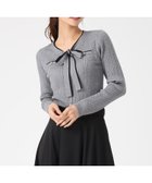 【ミッシュマッシュ/MISCH MASCH】のMM548307 配色ボウタイケーブルニット グレー|ID: prp329100004795460 ipo3291000000034793055