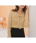 【ミッシュマッシュ/MISCH MASCH】のMM548307 配色ボウタイケーブルニット イエロー|ID: prp329100004795460 ipo3291000000034793056