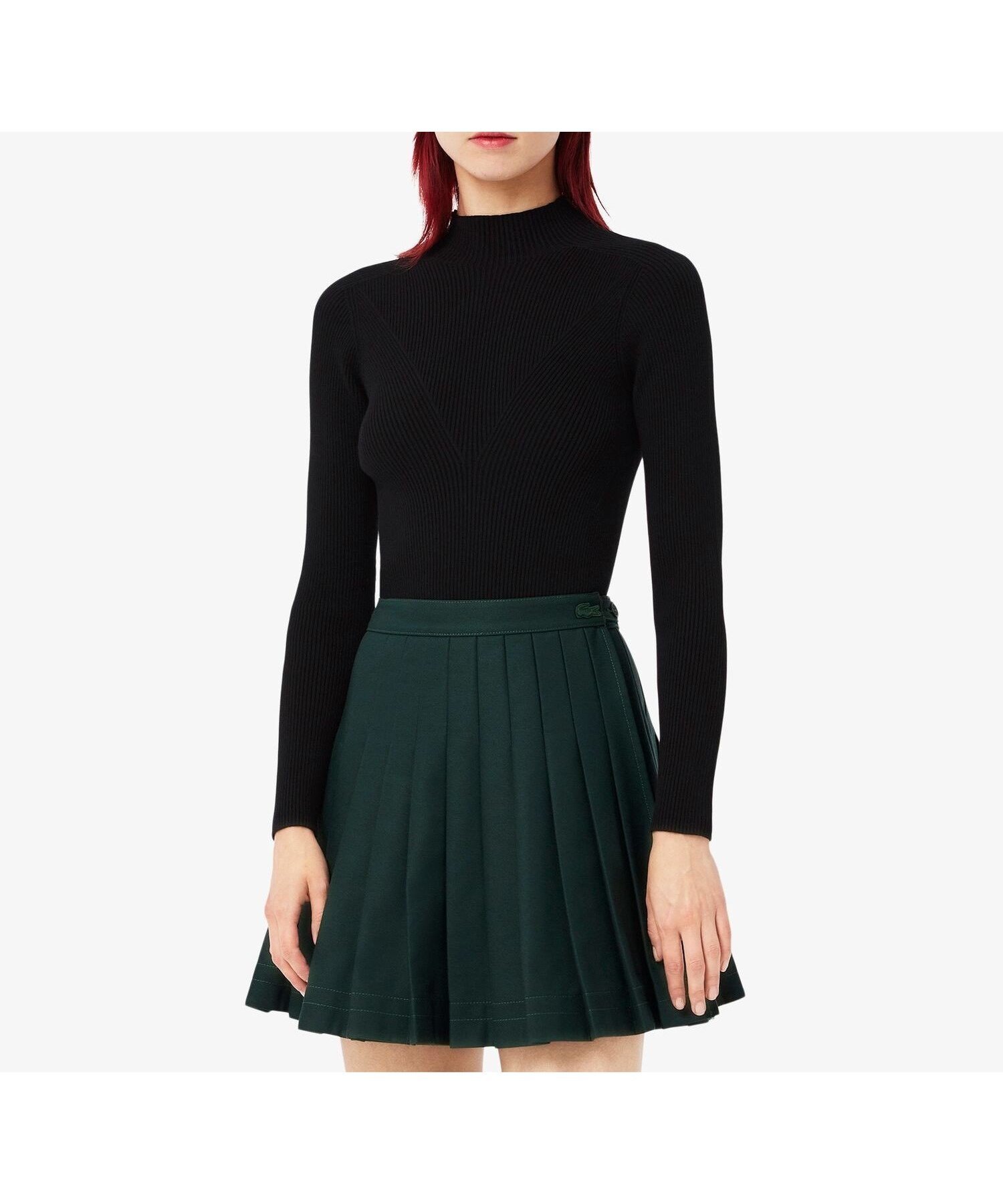 【ラコステ/LACOSTE】のシームレス 3Dニッティングハイネックセーター インテリア・キッズ・メンズ・レディースファッション・服の通販 founy(ファニー) 　ファッション　Fashion　レディースファッション　Fashion for Women　エレガント 上品　Elegant　フランス　France, French　ブラック|ID: prp329100004795473 ipo3291000000034793145