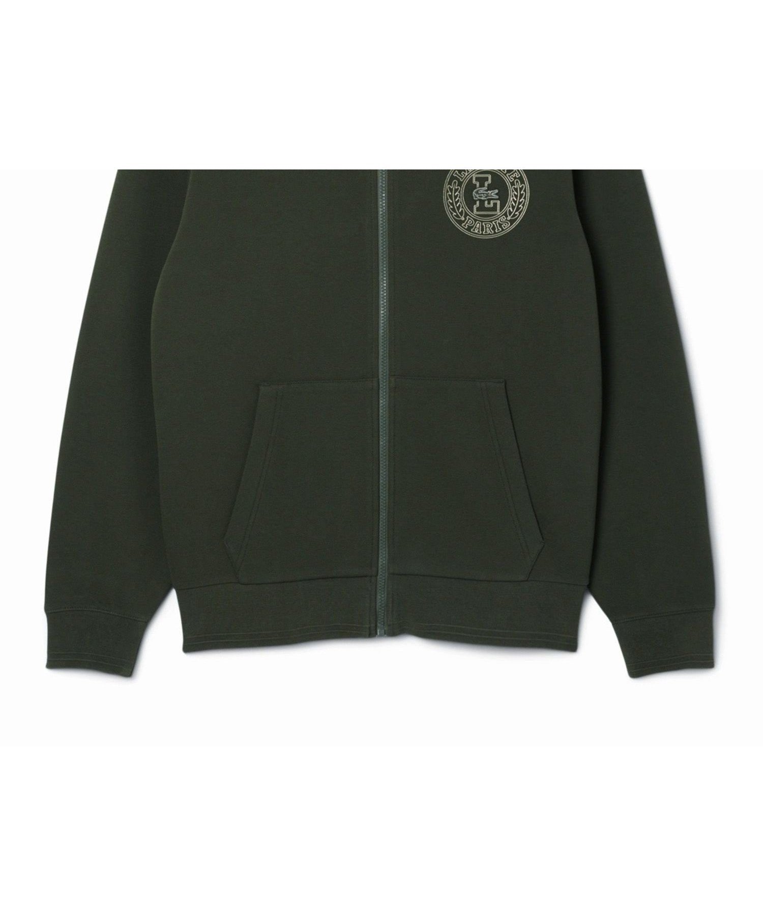 【ラコステ/LACOSTE】のローレルサークルジップフーディー / ジップアップパーカー インテリア・キッズ・メンズ・レディースファッション・服の通販 founy(ファニー) 　ファッション　Fashion　レディースファッション　Fashion for Women　トップス・カットソー　Cut & Sew Tops　レディースパーカー・カジュアルフーディー　Casual Hoodies & Sweatshirts　クラシック　Classic, Timeless Style　グラフィック　Graphic, Graphic Design　サークル　Circle, Round Design　ダブル　Double, Double-Breasted　フェイス　Face, Facial Design　フラット　Flat, Flat Shoes　モダン　Modern, Contemporary　鹿の子　Piqué, Kanoko Fabric　ダークグリーン|ID: prp329100004795475 ipo3291000000034793152