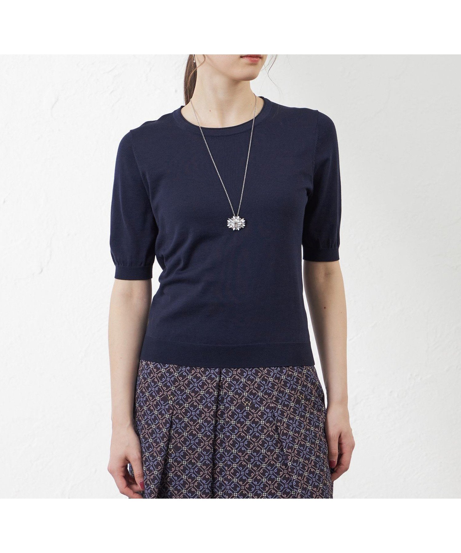 【アマカ/AMACA】のコットンシルクプルオーバーニット インテリア・キッズ・メンズ・レディースファッション・服の通販 founy(ファニー) 　ファッション　Fashion　レディースファッション　Fashion for Women　トップス・カットソー　Cut & Sew Tops　ニット　Knit Tops & Sweaters　カジュアルプルオーバー・ニットトップス　Pullovers & Knit Tops / Casual Pullovers　おすすめ　Recommended / Our Picks　アンサンブル　Ensemble Set　カーディガン　Cardigan, Knitwear　シルク　Silk, 100% Silk　スタンダード　Standard, Basic　ドレープ　Drape, Draping Fabric　エレガント 上品　Elegant　ブラックネイビー|ID: prp329100004795484 ipo3291000000034793191