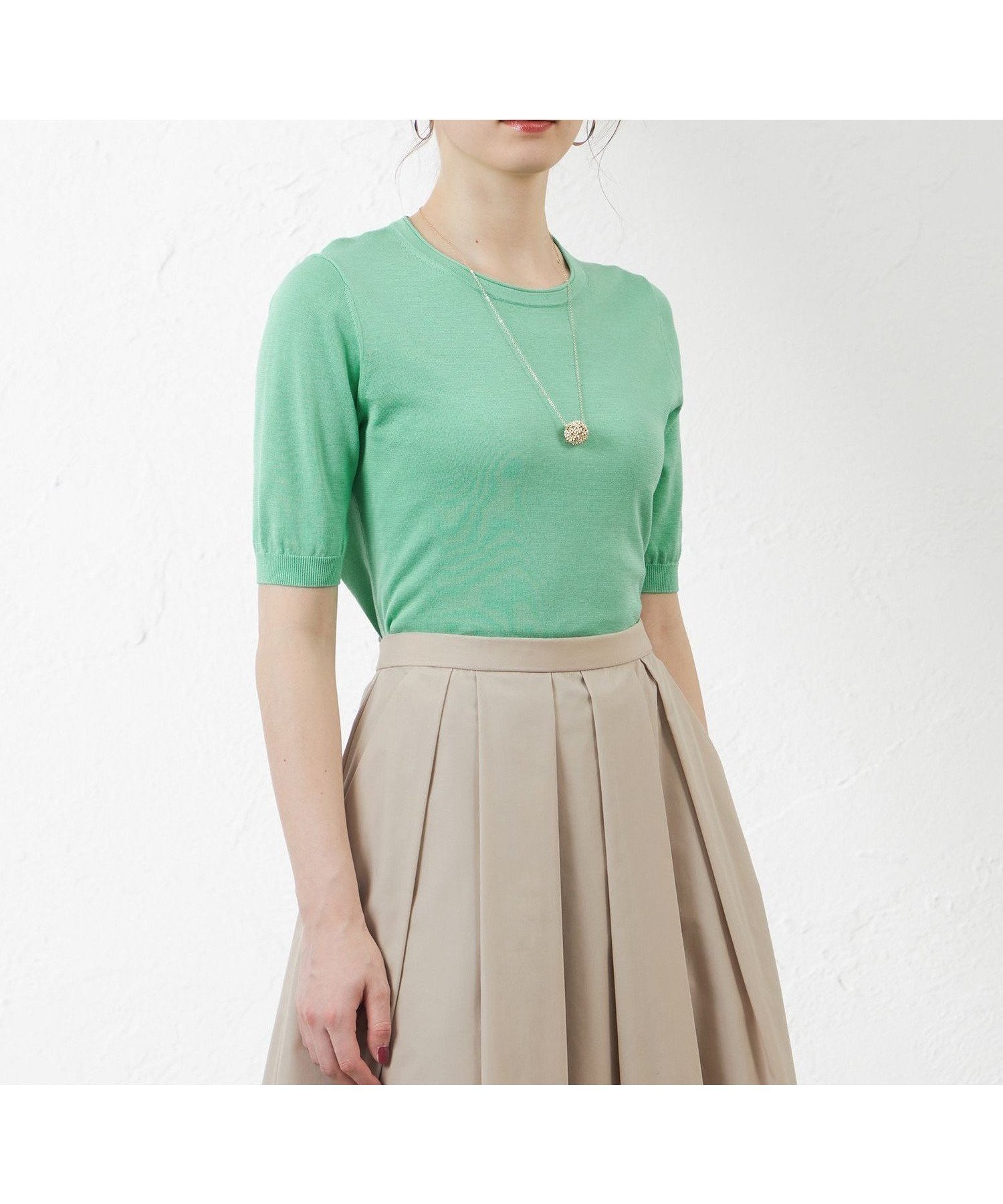 【アマカ/AMACA】のコットンシルクプルオーバーニット インテリア・キッズ・メンズ・レディースファッション・服の通販 founy(ファニー) 　ファッション　Fashion　レディースファッション　Fashion for Women　トップス・カットソー　Cut & Sew Tops　ニット　Knit Tops & Sweaters　カジュアルプルオーバー・ニットトップス　Pullovers & Knit Tops / Casual Pullovers　おすすめ　Recommended / Our Picks　アンサンブル　Ensemble Set　カーディガン　Cardigan, Knitwear　シルク　Silk, 100% Silk　スタンダード　Standard, Basic　ドレープ　Drape, Draping Fabric　エレガント 上品　Elegant　グリーン|ID: prp329100004795484 ipo3291000000034793192