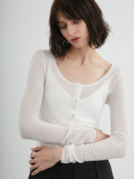 【スタイリング/styling】のヘンリーネックニットボディースーツ インテリア・キッズ・メンズ・レディースファッション・服の通販 founy(ファニー) https://founy.com/ ファッション Fashion レディースファッション Fashion for Women トップス・カットソー Cut & Sew Tops ニット Knit Tops & Sweaters スマート Smart, Elegant |ID: prp329100004795489 ipo3291000000034793214