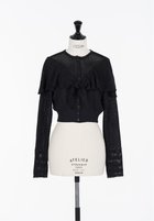 【フェティコ/FETICO】のLace-knit cape cardigan 人気、トレンドファッション・服の通販 founy(ファニー) ファッション Fashion レディースファッション Fashion for Women トップス・カットソー Cut & Sew Tops ニット Knit Tops & Sweaters カーディガン・羽織り Layered Style Cardigans クロップド Cropped, Short Length ストレッチ Stretch, Stretchy Fabric thumbnail Black|ID: prp329100004795576 ipo3291000000035162884