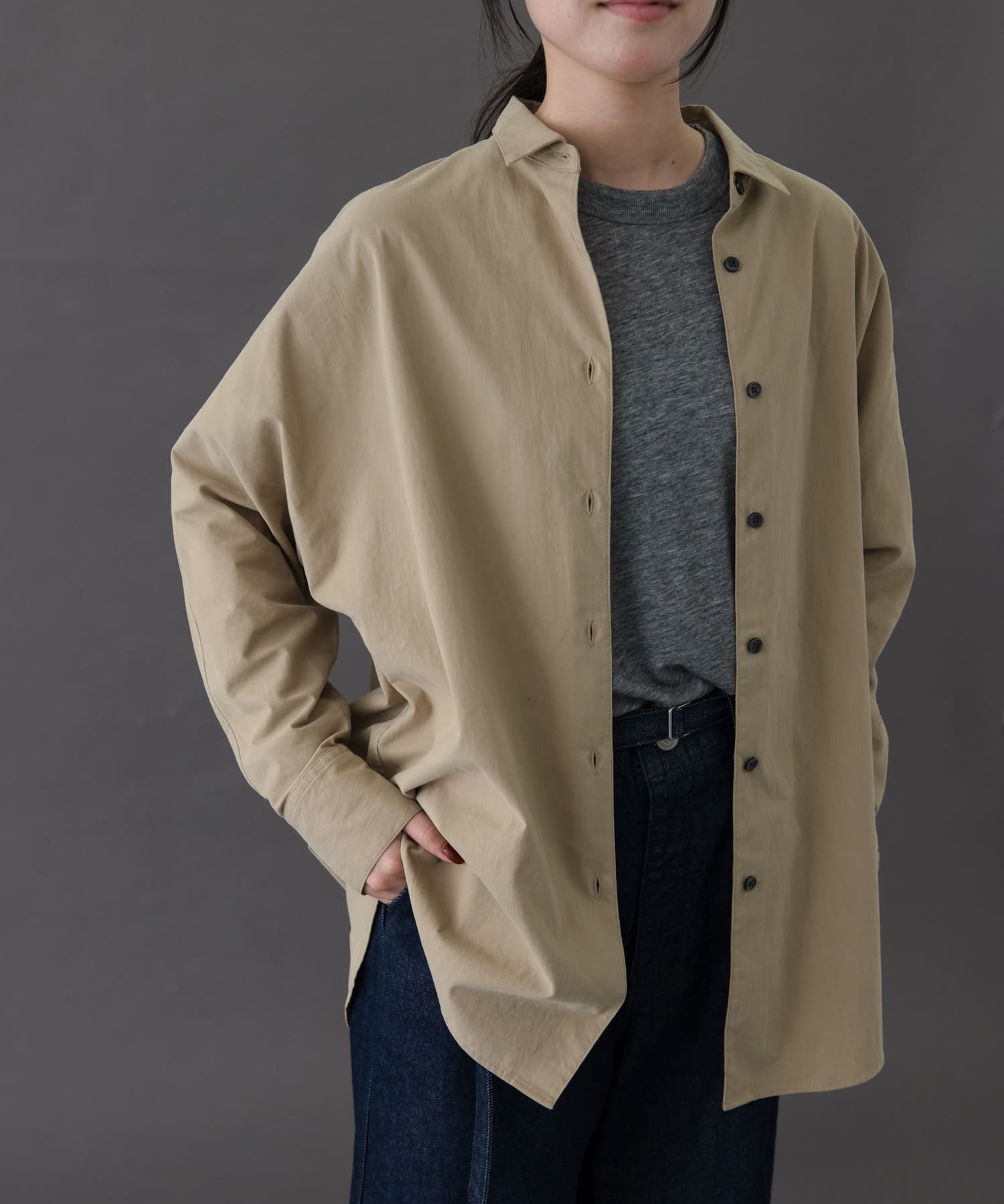 【アーバンリサーチ ドアーズ/URBAN RESEARCH DOORS】のFORK SPOON ドルマンスリーブシャツ インテリア・キッズ・メンズ・レディースファッション・服の通販 founy(ファニー) 　ファッション　Fashion　レディースファッション　Fashion for Women　トップス・カットソー　Cut & Sew Tops　シャツ・ブラウス・オフィスカジュアル　Elegant Blouses & Button-Ups　ベーシック　Basic, Essential　羽織　Haori, Light Jacket　A/W・秋冬　Autumn/Winter　冬　Winter / This Winter　2025年　2025　2025-2026秋冬・A/W　Autumn/Winter 2025–26 AW25–26　ベージュ|ID: prp329100004795615 ipo3291000000034793879