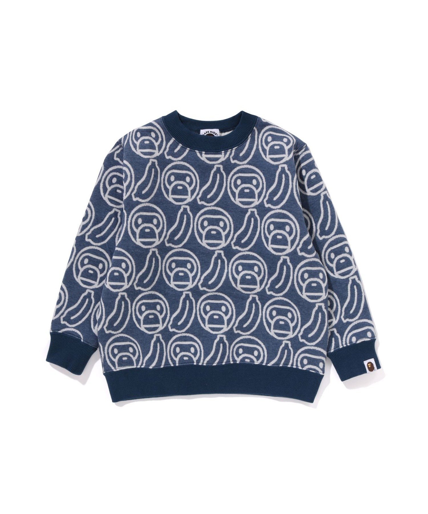 【アベイシングエイプ パイレーツストア/A BATHING APE PIRATE STORE / KIDS】のBANANA MILO KNIT JACQUARD CREWNECK SWEATSHIRT 人気、トレンドファッション・服の通販 founy(ファニー) ファッション Fashion キッズファッション Fashion for Kids トップス・カットソー Cut & Sew Tops other-1|ID: prp329100004795623 ipo3291000000034793927