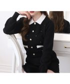 【ナイスクラップ/NICE CLAUP】の配色ビジュー付ポロニット ブラック|ID: prp329100004795624 ipo3291000000034793931