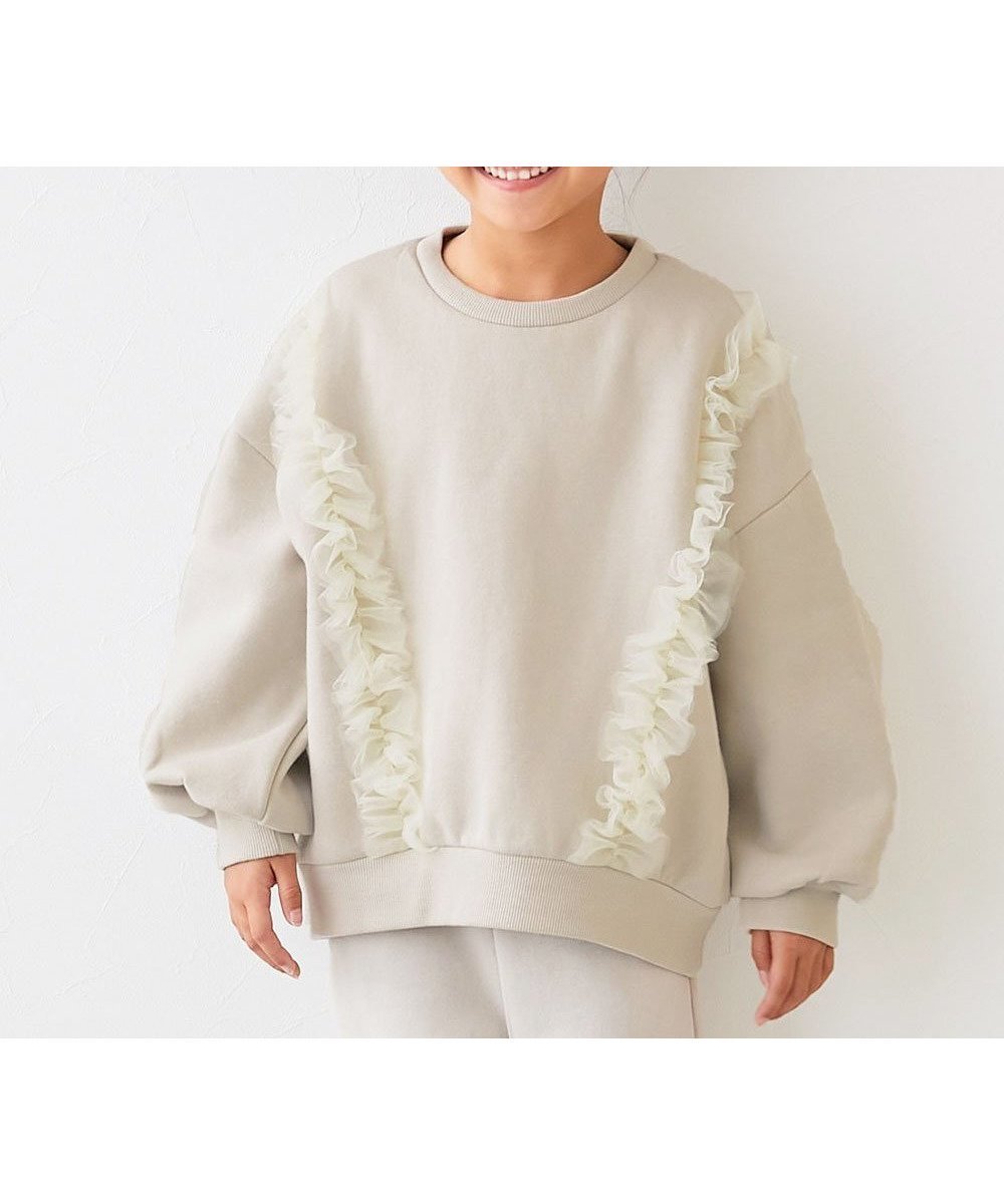 【デビロック/devirock / KIDS】のえらべるフリルチュール 裏起毛 トレーナー トレーナー トップス 25AW インテリア・キッズ・メンズ・レディースファッション・服の通販 founy(ファニー) ファッション Fashion キッズファッション Fashion for Kids トップス・カットソー Cut & Sew Tops ガーリー Girly, Feminine Style チュール Tulip, Tulip Motif デニム Denim, Jeans Material トレーナー Sweatshirt, Trainer おすすめ Recommended / Our Picks 2025年 2025 2025-2026秋冬・A/W Autumn/Winter 2025–26 AW25–26 011-たてフリル-Lグレー|ID: prp329100004795634 ipo3291000000034794024