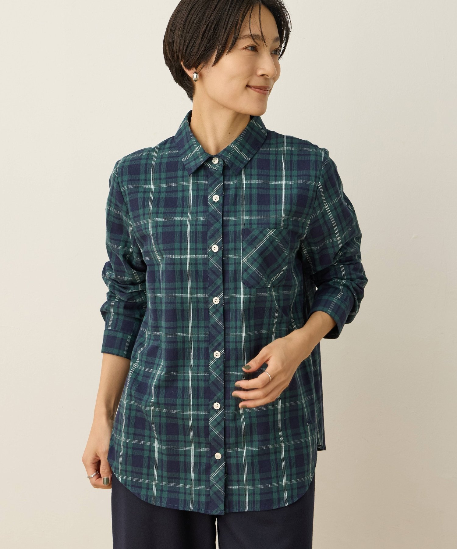 【デコイ/DECOY Since1981】の起毛チェックシャツ インテリア・キッズ・メンズ・レディースファッション・服の通販 founy(ファニー) 　ファッション　Fashion　レディースファッション　Fashion for Women　トップス・カットソー　Cut & Sew Tops　シャツ・ブラウス・オフィスカジュアル　Elegant Blouses & Button-Ups　インナー　Innerwear　チェック　Check, Plaid, Tartan　フェミニン　Feminine, Girly　ベスト　Vest, Waistcoat　ロング　Long, Long-Length　ネイビー|ID: prp329100004795635 ipo3291000000034794031